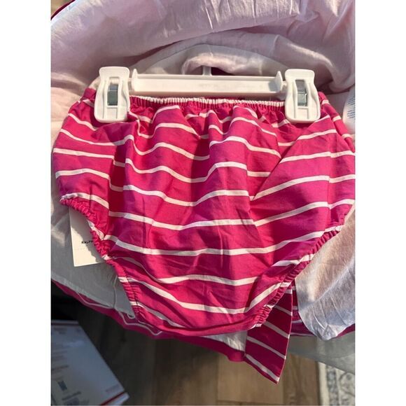 Ralph Lauren Toddler 24Mo Dress & Bloomers Set Pink White Stripe Preppy Coastal - Picture 7 of 11